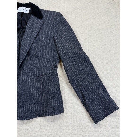 Evan Picone Lord & Taylor Pinstripe Blazer Velvet Collar Vintage | Size 12 - Picture 4 of 14